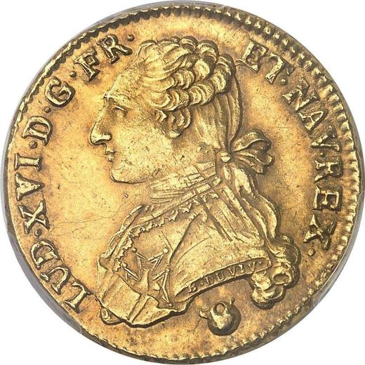 Аверс монеты - Двойной луидор 1778 года Q Перпиньян - цена золотой монеты - Франция, Людовик XVI