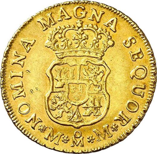 Реверс монеты - 2 эскудо 1755 года Mo MM - цена золотой монеты - Мексика, Фердинанд VI