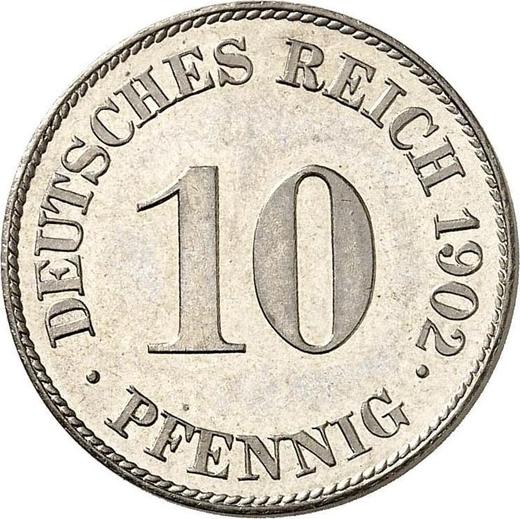 Аверс монеты - 10 пфеннигов 1902 года J "Тип 1890-1916" - цена  монеты - Германия, Германская Империя