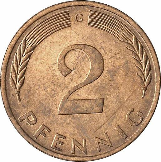 Anverso 2 Pfennige 1971 G - valor de la moneda  - Alemania, RFA