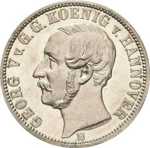 Аверс монеты - 1/6 талера 1862 года B - цена серебряной монеты - Ганновер, Георг V