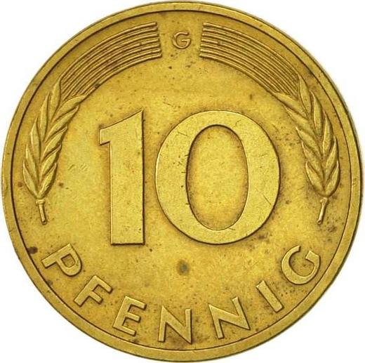 Аверс монеты - 10 пфеннигов 1983 года G - цена  монеты - Германия, ФРГ