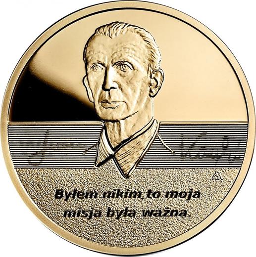 Reverso 200 eslotis 2014 MW "100 aniversario de Jan Karski" - valor de la moneda de oro - Polonia, República moderna