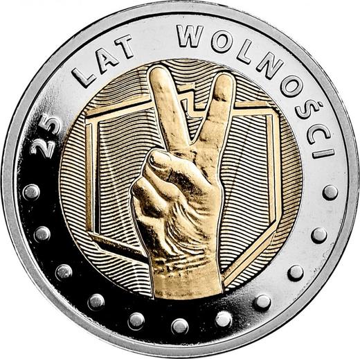 Reverso 5 eslotis 2014 MW "25 años de libertad" - valor de la moneda  - Polonia, República moderna