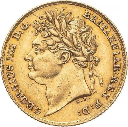 Аверс монеты - 1/2 соверена 1824 года BP - цена золотой монеты - Великобритания, Георг IV
