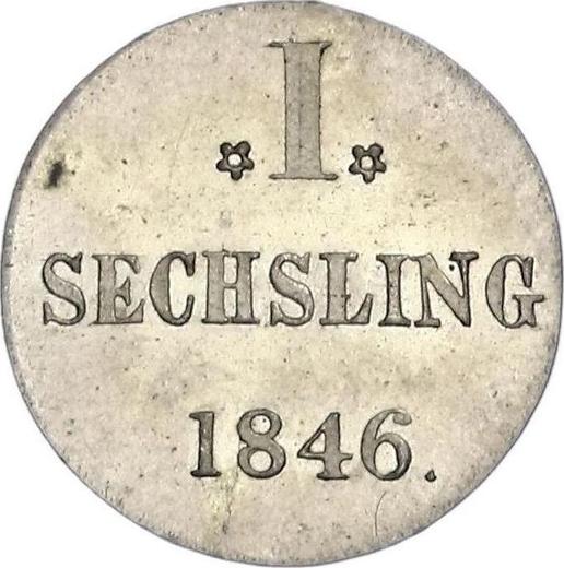 Реверс монеты - Сехслинг (6 пфеннигов) 1846 года - цена  монеты - Гамбург, Вольный город