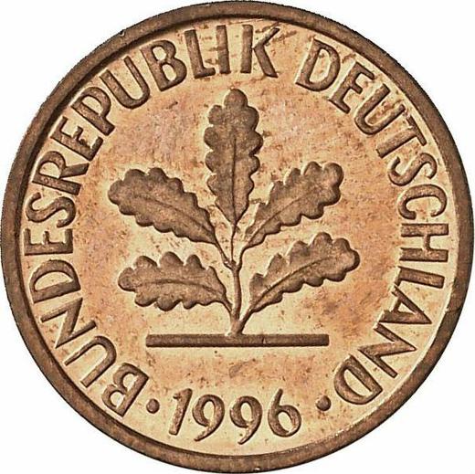 Reverso 1 Pfennig 1996 F - valor de la moneda  - Alemania, RFA