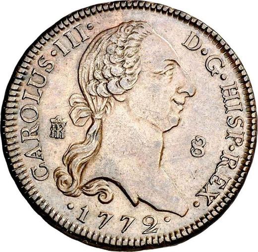 Аверс монеты - 8 мараведи 1772 года - цена  монеты - Испания, Карл III