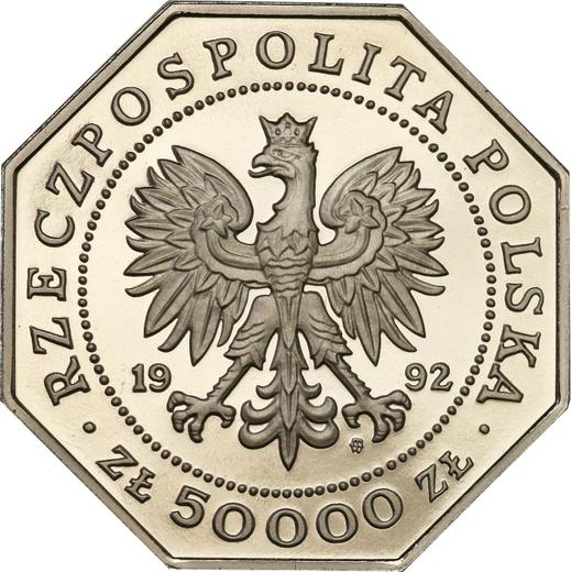 Anverso Pruebas 50000 eslotis 1992 MW ANR "200 años de la Orden Virtuti Militari" Níquel - valor de la moneda  - Polonia, República moderna