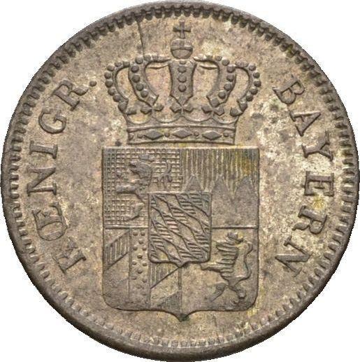 Аверс монеты - 1 крейцер 1845 года - цена серебряной монеты - Бавария, Людвиг I