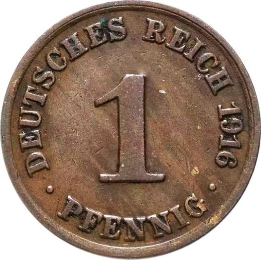 Аверс монеты - 1 пфенниг 1916 года A "Тип 1890-1916" - цена  монеты - Германия, Германская Империя
