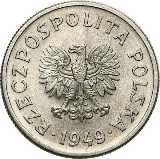 Аверс монеты - Пробные 50 грошей 1949 года Алюминий - цена  монеты - Польша, Народная Республика