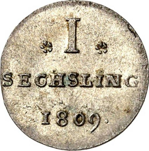 Реверс монеты - Сехслинг (6 пфеннигов) 1809 года H.S.K. - цена  монеты - Гамбург, Вольный город