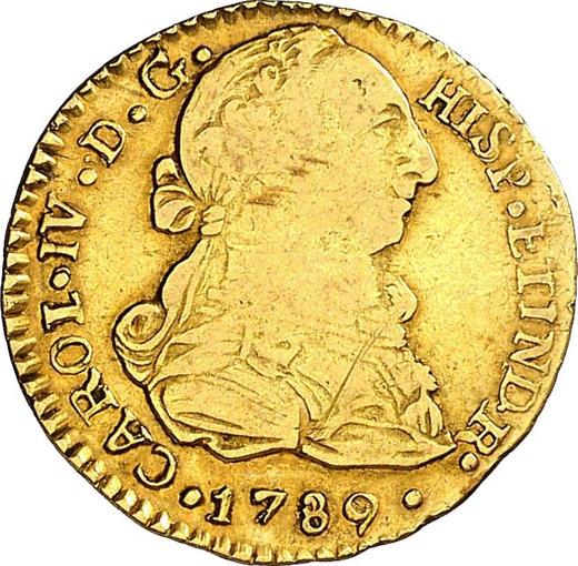 Anverso 1 escudo 1789 NG M - valor de la moneda de oro - Guatemala, Carlos IV