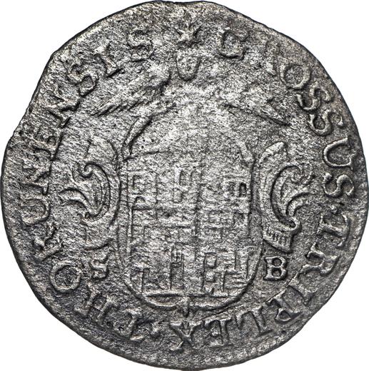 Реверс монеты - Трояк (3 гроша) 1763 года SB "Торуньский" - цена серебряной монеты - Польша, Август III