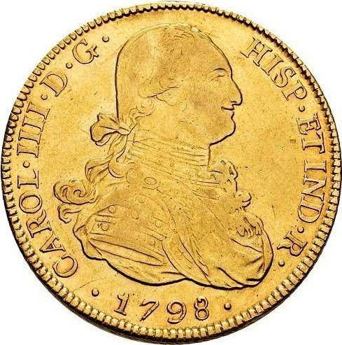 Anverso 8 escudos 1798 PTS PP - valor de la moneda de oro - Bolivia, Carlos IV