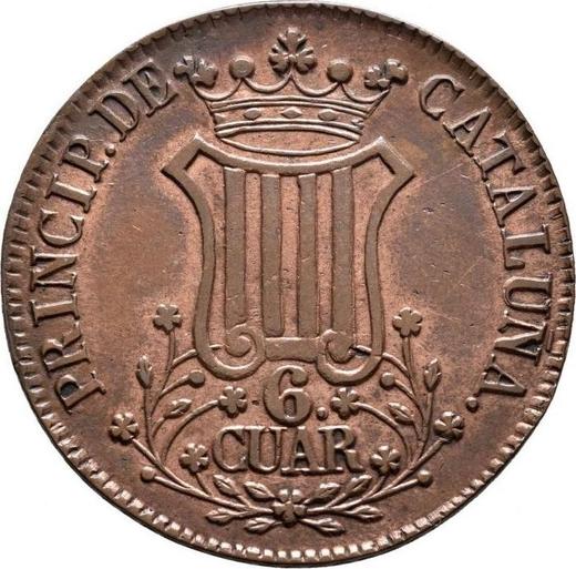 Reverso 6 cuartos 1839 "Cataluña" - valor de la moneda  - España, Isabel II