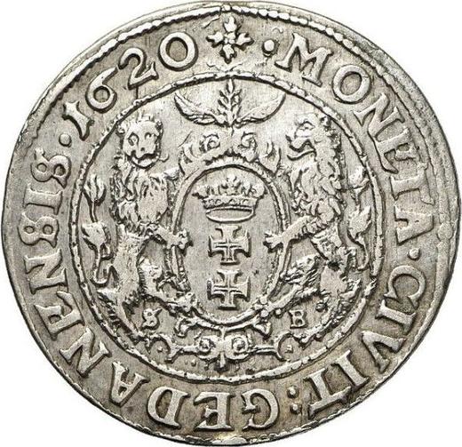 Rewers monety - Ort (18 groszy) 1620 SB "Gdańsk" - cena srebrnej monety - Polska, Zygmunt III