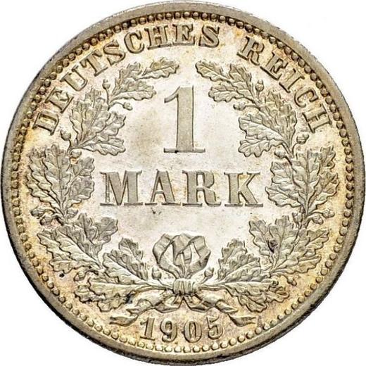 Аверс монеты - 1 марка 1905 года D "Тип 1891-1916" - цена серебряной монеты - Германия, Германская Империя