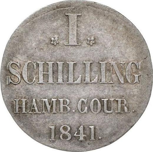 Реверс монеты - 1 шиллинг 1841 года H.S.K. - цена  монеты - Гамбург, Вольный город