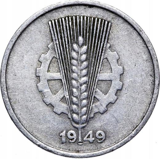 Реверс монеты - 10 пфеннигов 1949 года A - цена  монеты - Германия, ГДР