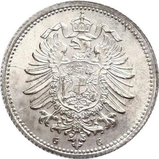 Reverso 20 Pfennige 1873 G "Tipo 1873-1877" - valor de la moneda de plata - Alemania, Imperio alemán