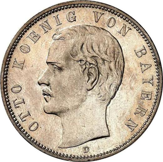 Аверс монеты - 5 марок 1900 года D "Бавария" - цена серебряной монеты - Германия, Германская Империя