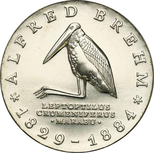Anverso 10 marcos 1984 A "Alfred Brehm" - valor de la moneda de plata - Alemania, República Democrática Alemana (RDA)