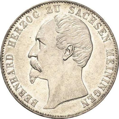 Аверс монеты - Талер 1866 года - цена серебряной монеты - Саксен-Мейнинген, Бернгард II