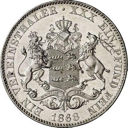 Reverso Tálero 1868 - valor de la moneda de plata - Wurtemberg, Carlos I