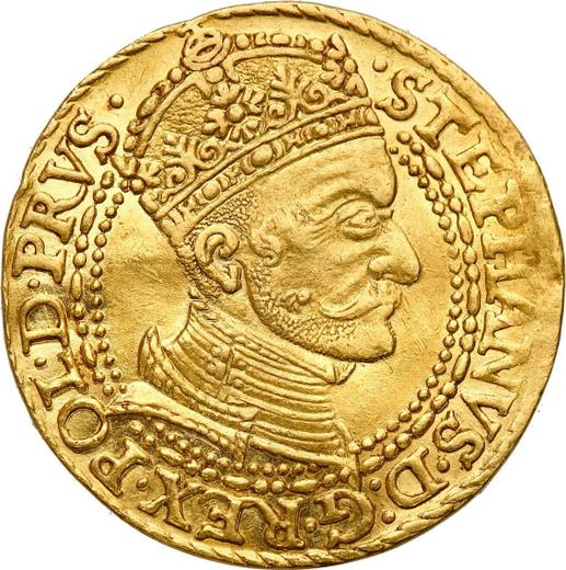 Anverso Ducado 1584 "Gdańsk" - valor de la moneda de oro - Polonia, Esteban I Báthory