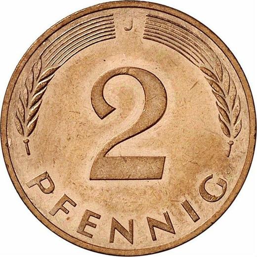 Аверс монеты - 2 пфеннига 1977 года J - цена  монеты - Германия, ФРГ