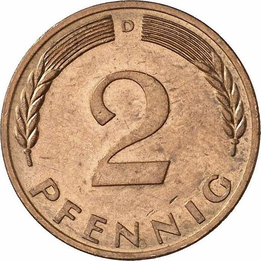 Аверс монеты - 2 пфеннига 1969 года D "Тип 1967-2001" - цена  монеты - Германия, ФРГ