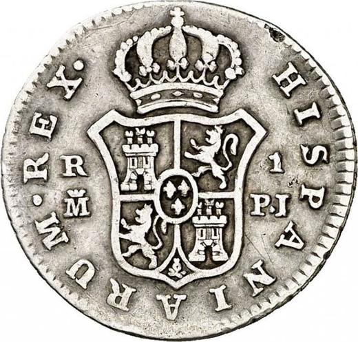 Rewers monety - 1 real 1776 M PJ - cena srebrnej monety - Hiszpania, Karol III