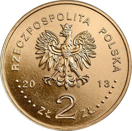 Аверс монеты - 2 злотых 2013 года MW "130 лет со дня смерти Циприана Камиля Норвида" - цена  монеты - Польша, III Республика после деноминации