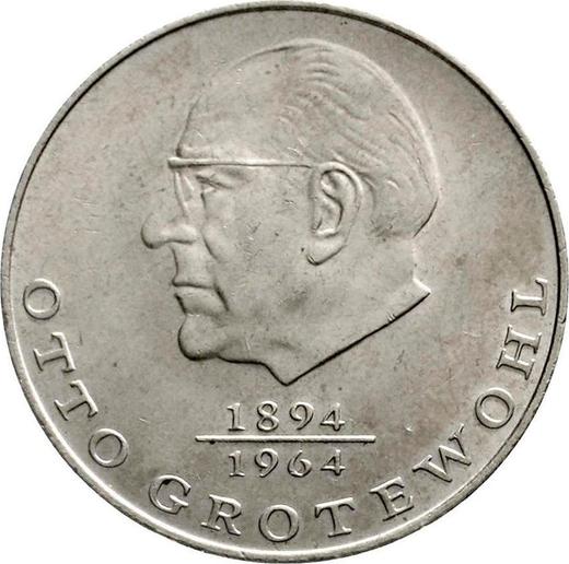 Аверс монеты - 20 марок 1973 года A "Отто Гротеволь" Гурт гладкий - цена  монеты - Германия, ГДР