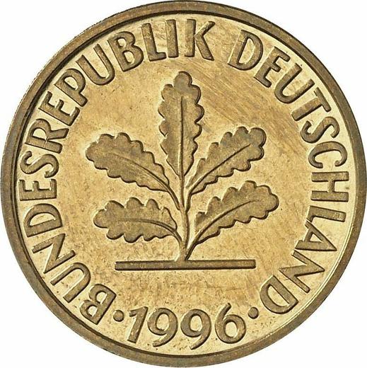 Реверс монеты - 10 пфеннигов 1996 года F - цена  монеты - Германия, ФРГ