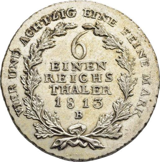 Rewers monety - 1/6 talara 1813 B - cena srebrnej monety - Prusy, Fryderyk Wilhelm III