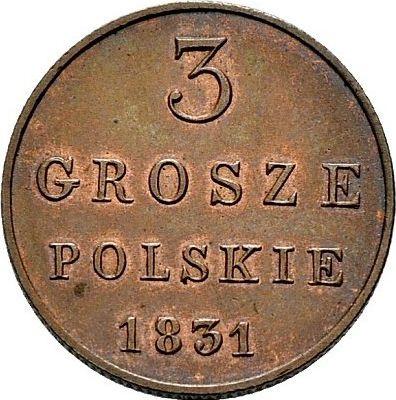 Реверс монеты - 3 гроша 1831 года KG Новодел - цена  монеты - Польша, Царство Польское
