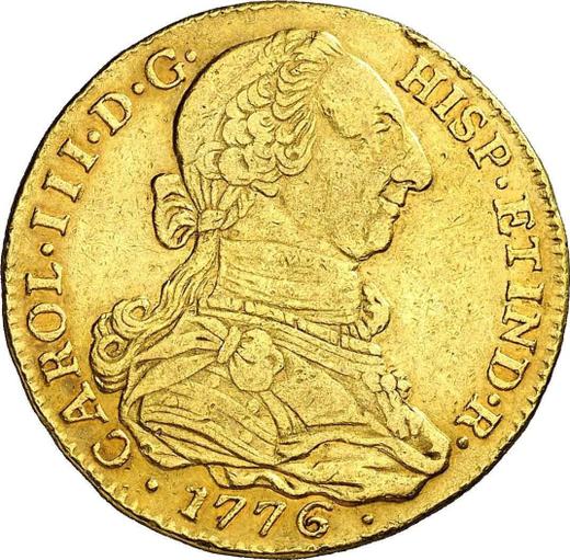Аверс монеты - 4 эскудо 1776 года NR JJ - цена золотой монеты - Колумбия, Карл III
