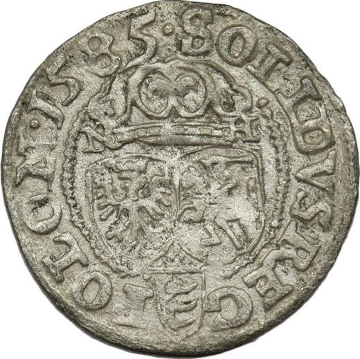 Reverse Schilling (Szelag) 1585 ID "Type 1580-1586" Closed Crown - Silver Coin Value - Poland, Stephen Bathory