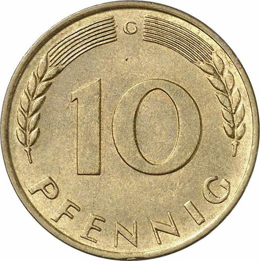 Anverso 10 Pfennige 1970 G - valor de la moneda  - Alemania, RFA