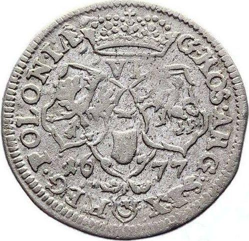 Реверс монеты - Шестак (6 грошей) 1677 года SB - цена серебряной монеты - Польша, Ян III Собеский