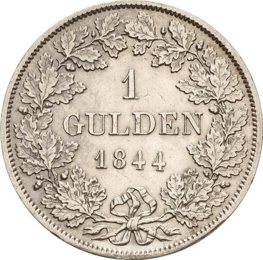 Reverso 1 florín 1844 - valor de la moneda de plata - Baden, Leopoldo I de Baden