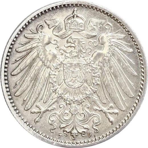 Reverso 1 marco 1900 G "Tipo 1891-1916" - valor de la moneda de plata - Alemania, Imperio alemán