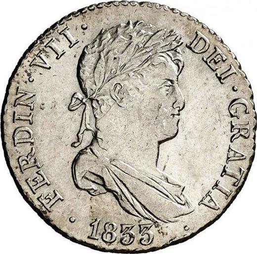 Awers monety - 1 real 1833 M JI - cena srebrnej monety - Hiszpania, Ferdynand VII