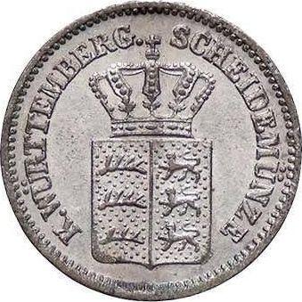 Аверс монеты - 1 крейцер 1867 года - цена серебряной монеты - Вюртемберг, Карл I