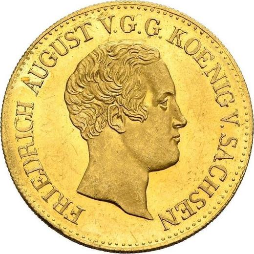Аверс монеты - Дукат 1838 года G - цена золотой монеты - Саксония-Альбертина, Фридрих Август II