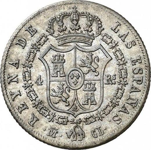 Реверс монеты - 4 реала 1845 года M CL - цена серебряной монеты - Испания, Изабелла II