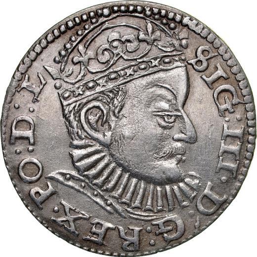 Аверс монеты - Трояк (3 гроша) 1588 года "Рига" - цена серебряной монеты - Польша, Сигизмунд III Ваза